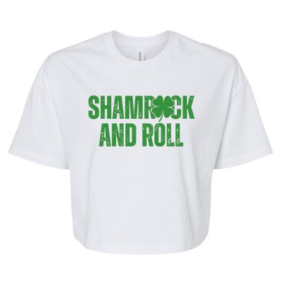 Shamrock And Roll St Patricks Day Bella+Canvas Jersey Crop Tee