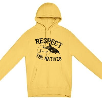 Shark Appreciation Respect The Natives Ocean Awareness Gift Premium Pullover Hoodie