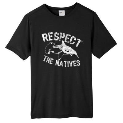 Shark Appreciation Respect The Natives Ocean Awareness Gift Tall Fusion ChromaSoft Performance T-Shirt