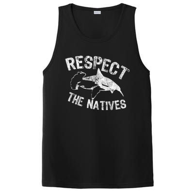 Shark Appreciation Respect The Natives Ocean Awareness Gift PosiCharge Competitor Tank