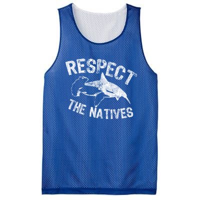 Shark Appreciation Respect The Natives Ocean Awareness Gift Mesh Reversible Basketball Jersey Tank