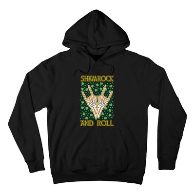 Shamrock And Roll St. Patrick's Day Irish Music Funny Skeleton Hoodie