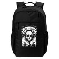 Skull And Roller Skates Live To Skate Goth Punk Roller Derby Backpack