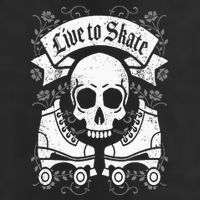 Skull And Roller Skates Live To Skate Goth Punk Roller Derby 25L Jumbo Tote