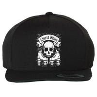 Skull And Roller Skates Live To Skate Goth Punk Roller Derby Wool Snapback Cap