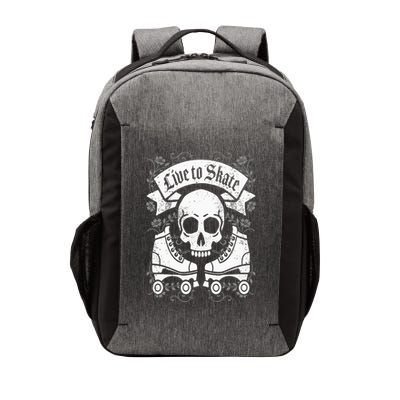 Skull And Roller Skates Live To Skate Goth Punk Roller Derby Vector Backpack