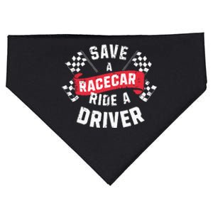 Save A Racecar Ride A Driver Car Race Driver Funny Racing USA-Made Doggie Bandana