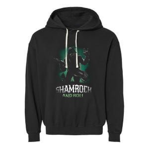 Shamrock And Roll Irish Rock Music Monster Garment-Dyed Fleece Hoodie