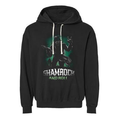 Shamrock And Roll Irish Rock Music Monster Garment-Dyed Fleece Hoodie