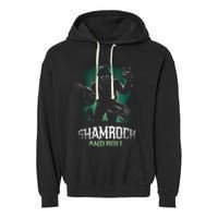 Shamrock And Roll Irish Rock Music Monster Garment-Dyed Fleece Hoodie