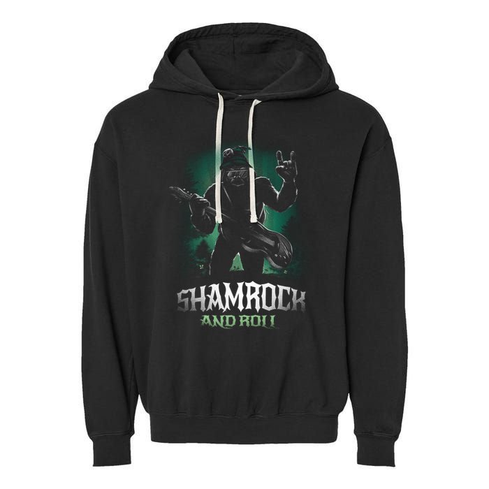 Shamrock And Roll Irish Rock Music Monster Garment-Dyed Fleece Hoodie