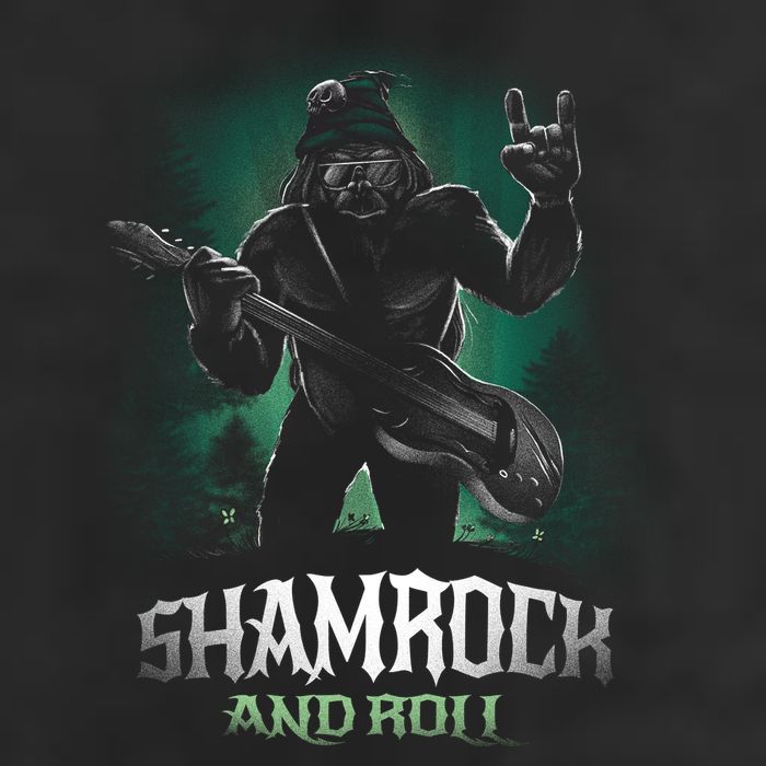 Shamrock And Roll Irish Rock Music Monster Garment-Dyed Heavyweight T-Shirt