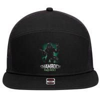 Shamrock And Roll Irish Rock Music Monster 7 Panel Mesh Trucker Snapback Hat