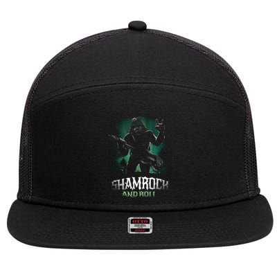 Shamrock And Roll Irish Rock Music Monster 7 Panel Mesh Trucker Snapback Hat