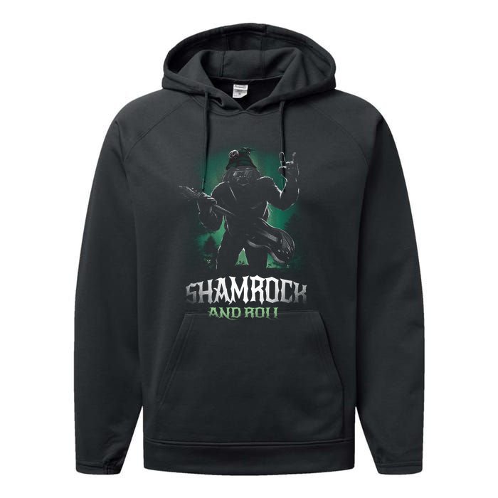 Shamrock And Roll Irish Rock Music Monster Performance Fleece Hoodie