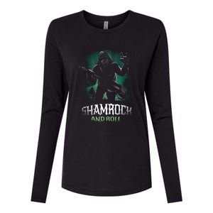 Shamrock And Roll Irish Rock Music Monster Womens Cotton Relaxed Long Sleeve T-Shirt