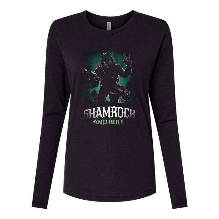 Shamrock And Roll Irish Rock Music Monster Womens Cotton Relaxed Long Sleeve T-Shirt