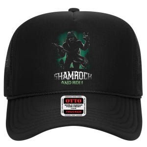 Shamrock And Roll Irish Rock Music Monster High Crown Mesh Back Trucker Hat