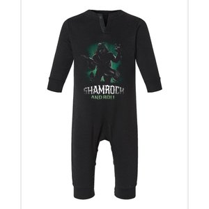 Shamrock And Roll Irish Rock Music Monster Infant Fleece One Piece