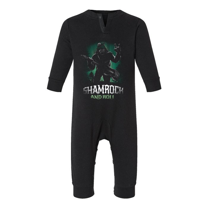 Shamrock And Roll Irish Rock Music Monster Infant Fleece One Piece