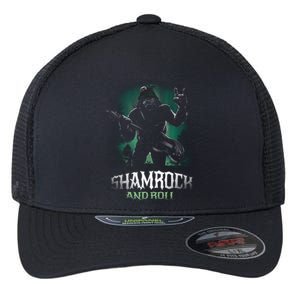 Shamrock And Roll Irish Rock Music Monster Flexfit Unipanel Trucker Cap