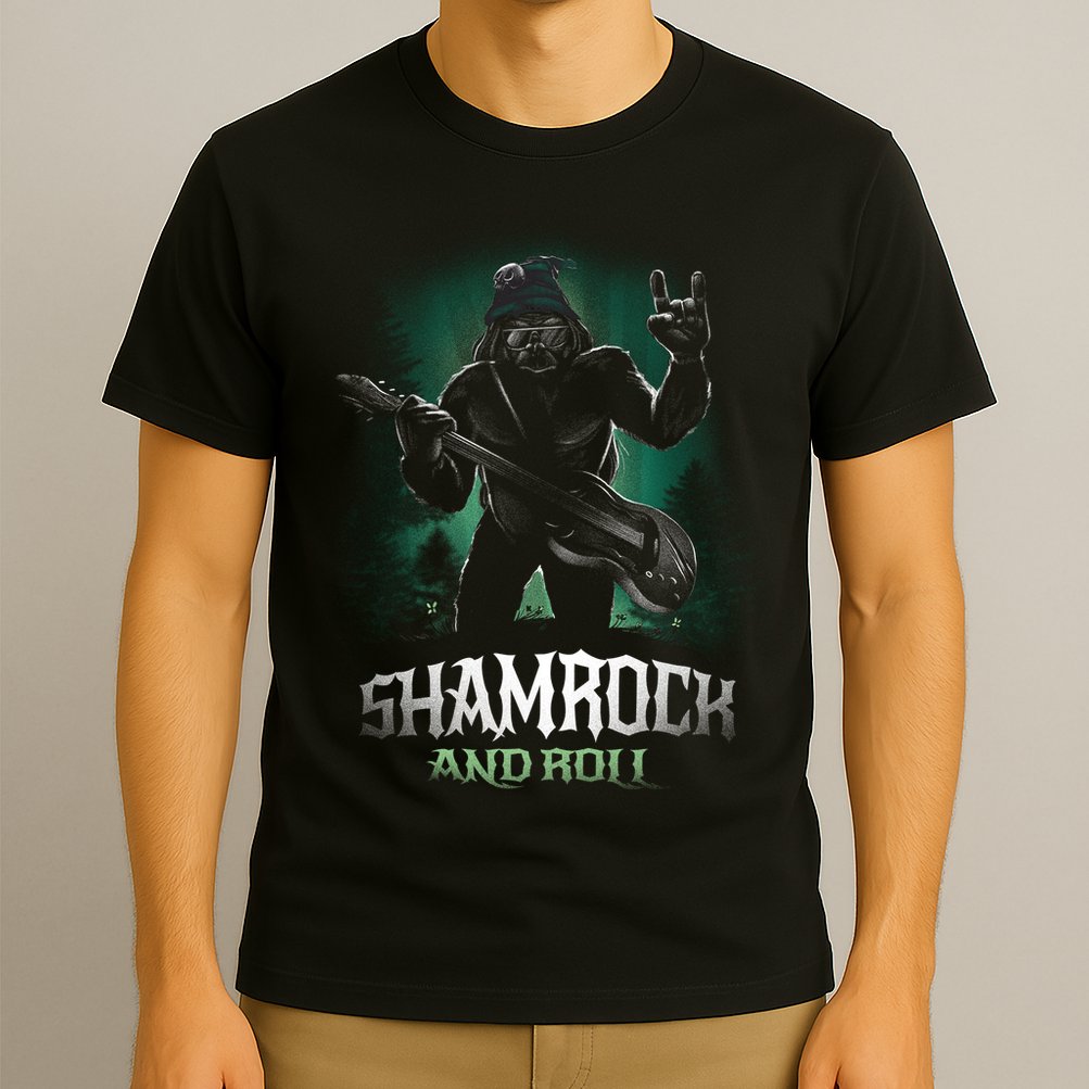 Shamrock And Roll Irish Rock Music Monster T-Shirt