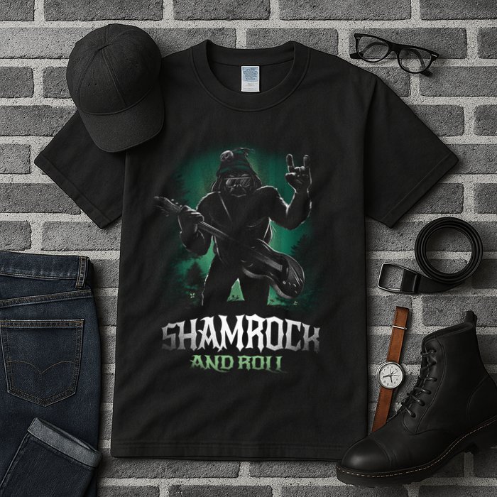 Shamrock And Roll Irish Rock Music Monster Tall T-Shirt