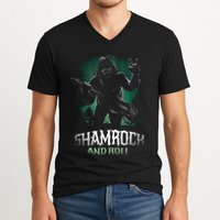 Shamrock And Roll Irish Rock Music Monster V-Neck T-Shirt