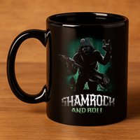 Shamrock And Roll Irish Rock Music Monster 11oz C Handle Ceramic Mug