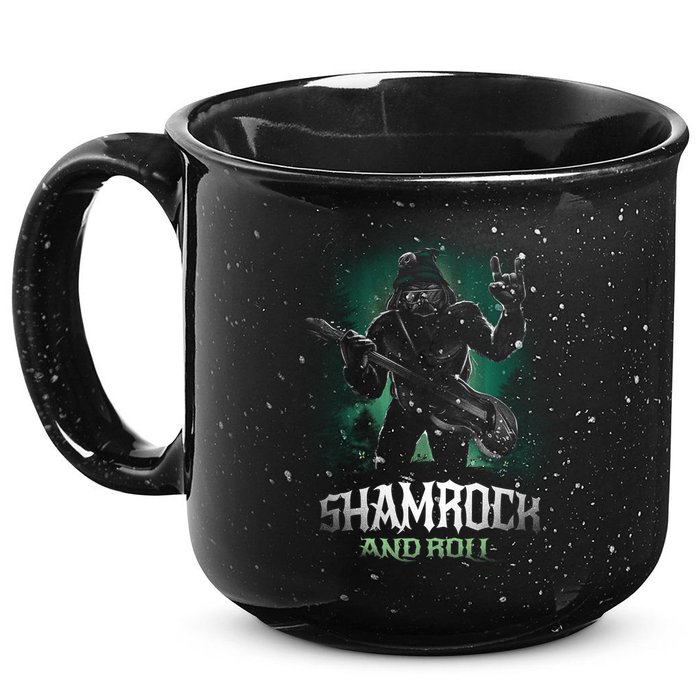 Shamrock And Roll Irish Rock Music Monster 15oz Campfire Ceramic Mug