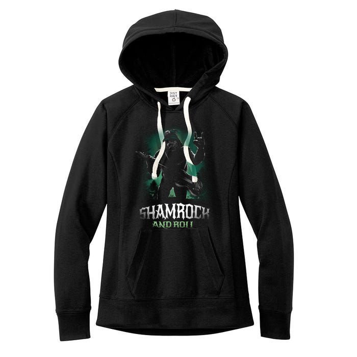 Shamrock And Roll Irish Rock Music Monster Women's Fleece Hoodie