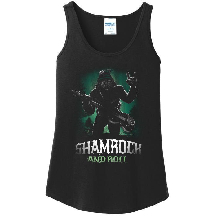 Shamrock And Roll Irish Rock Music Monster Ladies Essential Tank