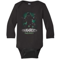 Shamrock And Roll Irish Rock Music Monster Baby Long Sleeve Bodysuit