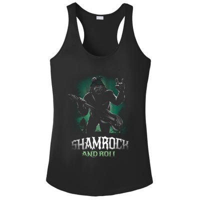 Shamrock And Roll Irish Rock Music Monster Ladies PosiCharge Competitor Racerback Tank
