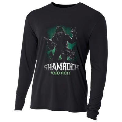 Shamrock And Roll Irish Rock Music Monster Cooling Performance Long Sleeve Crew