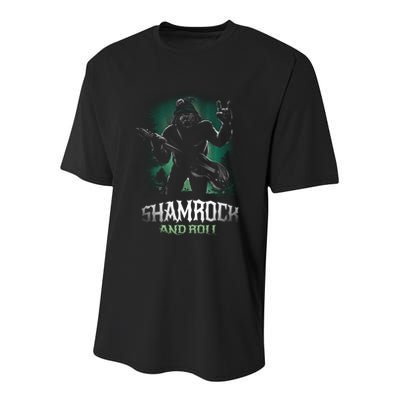 Shamrock And Roll Irish Rock Music Monster Youth Performance Sprint T-Shirt