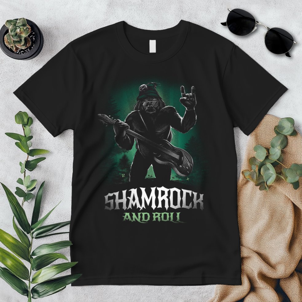 Shamrock And Roll Irish Rock Music Monster Premium T-Shirt