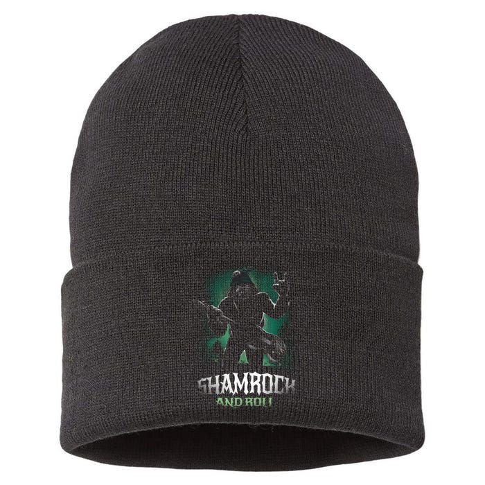 Shamrock And Roll Irish Rock Music Monster Sustainable Knit Beanie