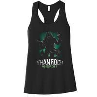 Shamrock And Roll Irish Rock Music Monster Women's Racerback Tank