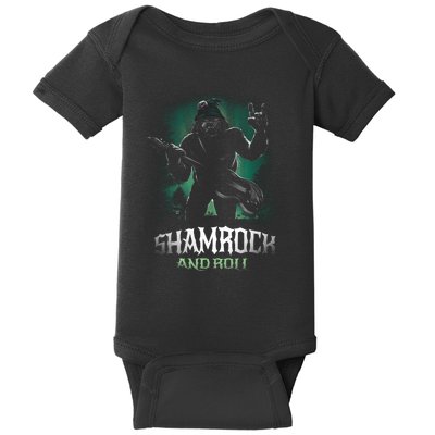 Shamrock And Roll Irish Rock Music Monster Baby Bodysuit