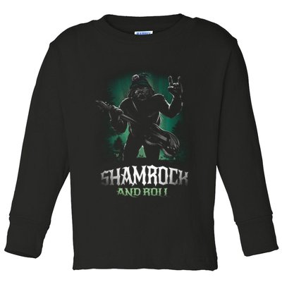 Shamrock And Roll Irish Rock Music Monster Toddler Long Sleeve Shirt