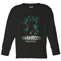 Shamrock And Roll Irish Rock Music Monster Toddler Long Sleeve Shirt