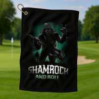 Shamrock And Roll Irish Rock Music Monster Golf Towel