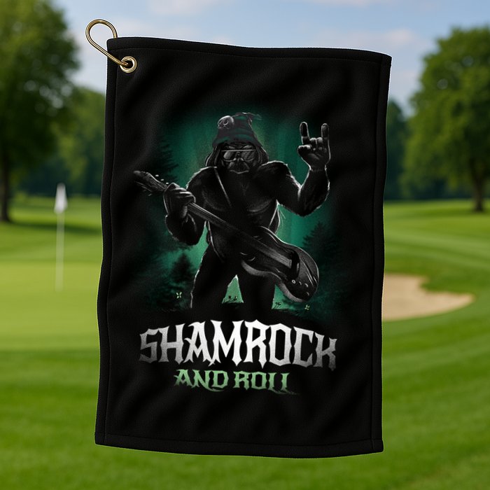Shamrock And Roll Irish Rock Music Monster Golf Towel