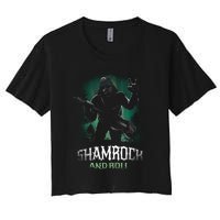 Shamrock And Roll Irish Rock Music Monster Women's Crop Top Tee