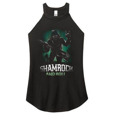 Shamrock And Roll Irish Rock Music Monster Women's Perfect Tri Rocker Tank