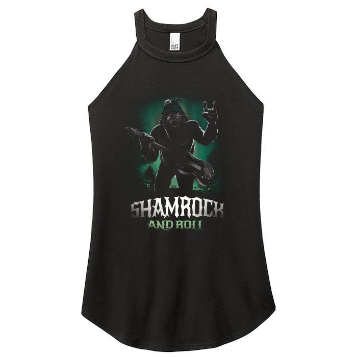 Shamrock And Roll Irish Rock Music Monster Women's Perfect Tri Rocker Tank