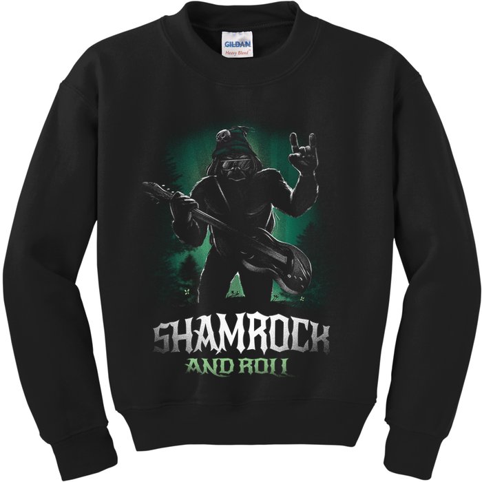 Shamrock And Roll Irish Rock Music Monster Kids Sweatshirt