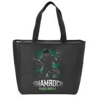 Shamrock And Roll Irish Rock Music Monster Zip Tote Bag