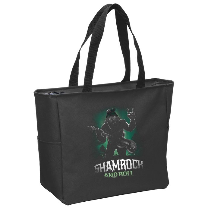 Shamrock And Roll Irish Rock Music Monster Zip Tote Bag